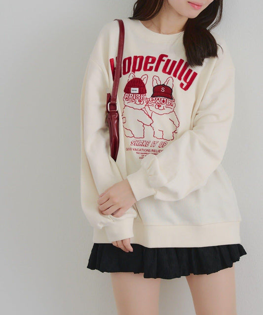 拜託兔子針織帽套頭衫