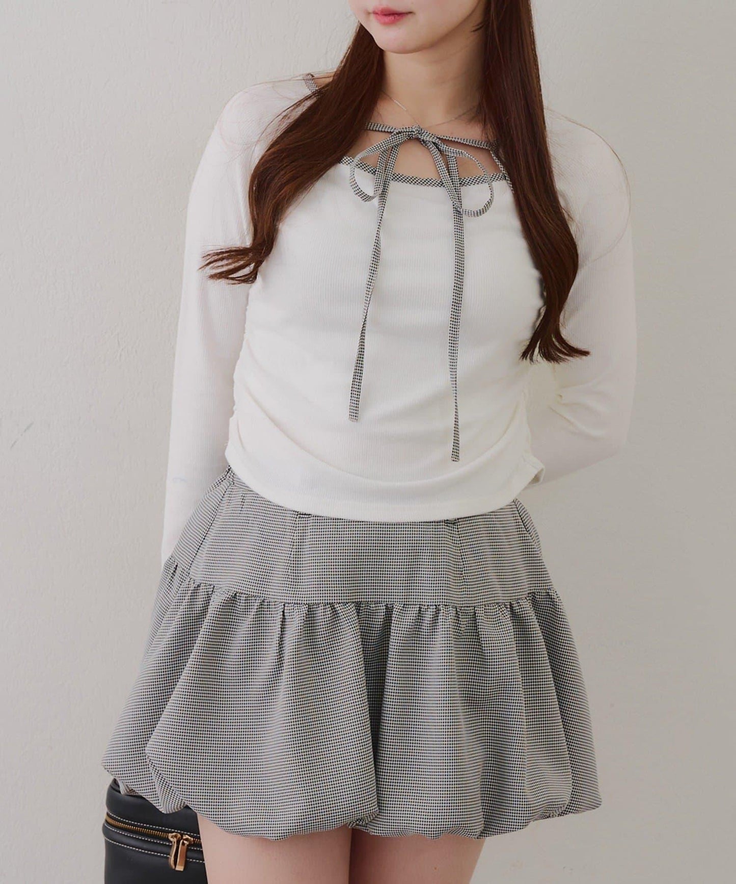 【2026春夏】多穿法上衣+泡泡迷你裙套裝