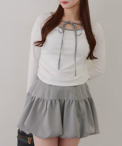 【2026春夏】多穿法上衣+泡泡迷你裙套裝