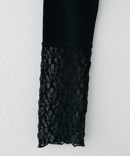 蕾絲拼接長袖T恤