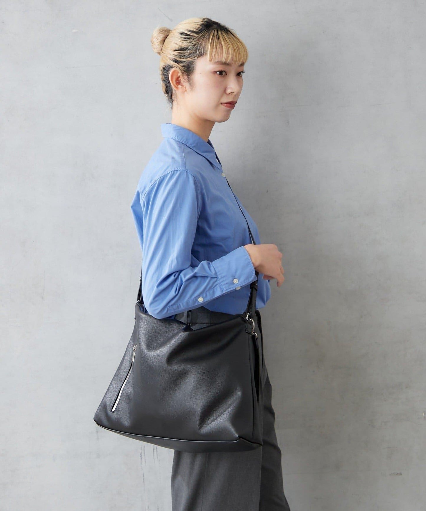 仿皮六口袋兩用單肩包