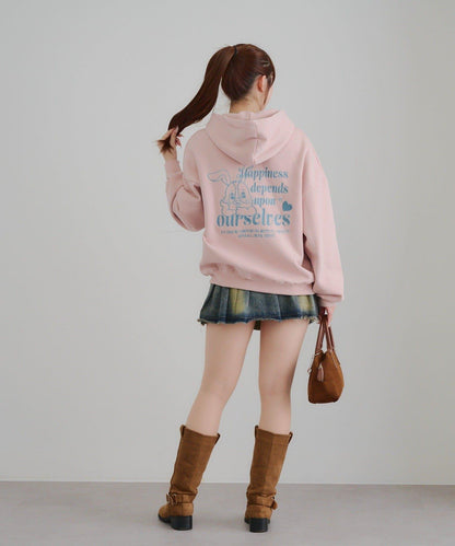 兔子拉鍊連帽衛衣