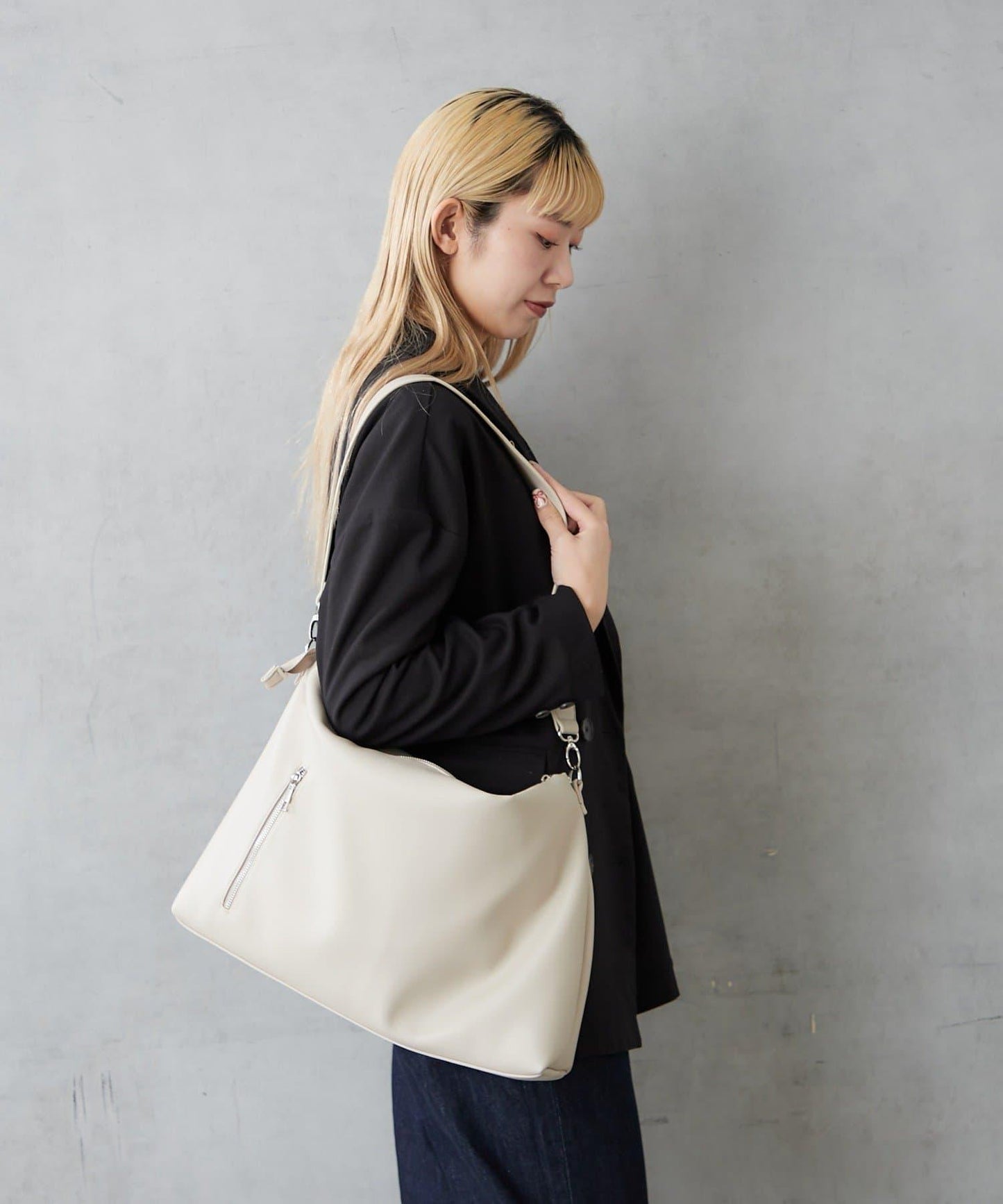 仿皮六口袋兩用單肩包