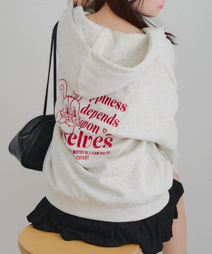 兔子拉鍊連帽衛衣