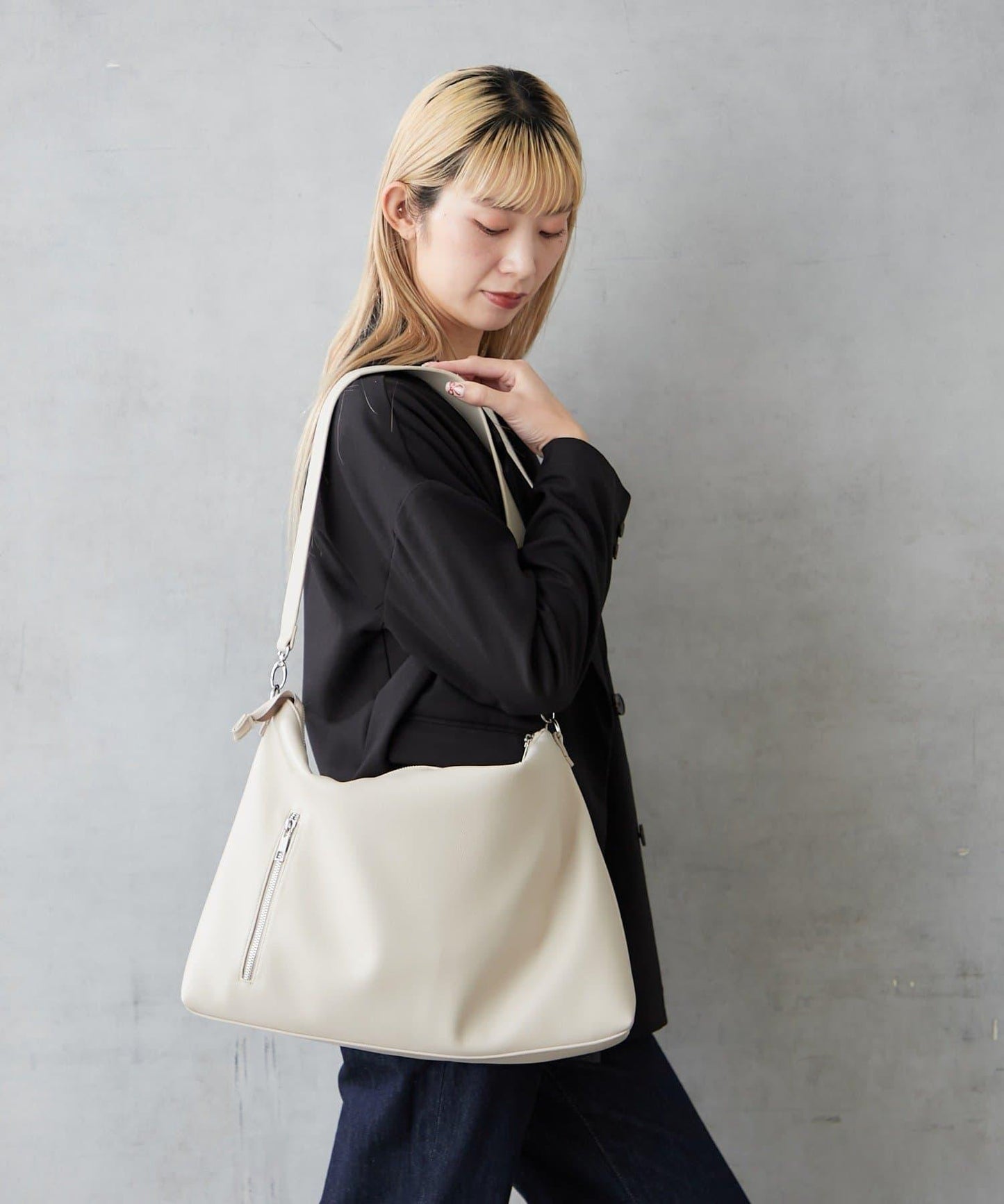 仿皮六口袋兩用單肩包