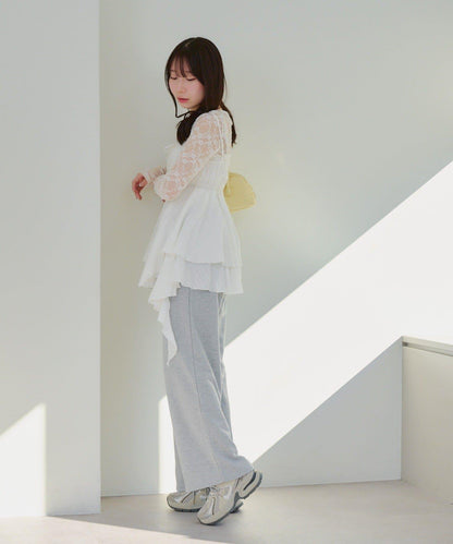 【SETUP】背部標誌水鑽裝飾休閒褲