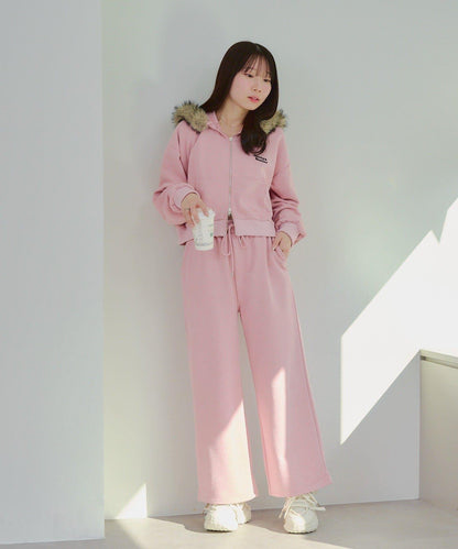 【SETUP】背部標誌水鑽裝飾休閒褲