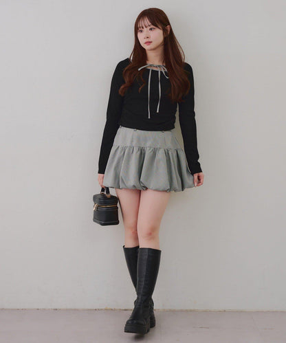 【2026春夏】多穿法上衣+泡泡迷你裙套裝