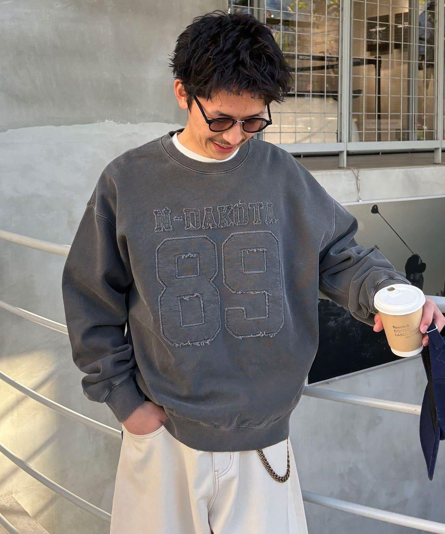 流蘇毛氈拼接衛衣