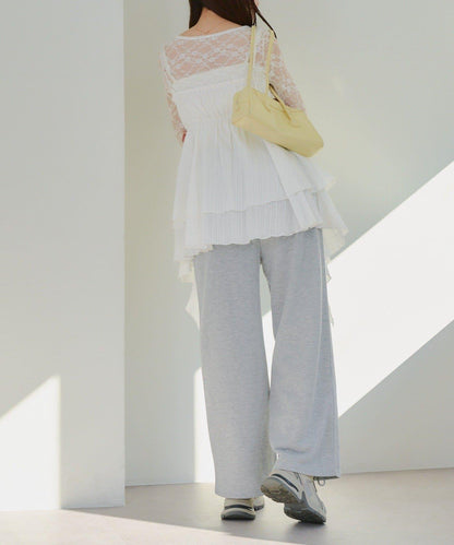 【SETUP】背部標誌水鑽裝飾休閒褲