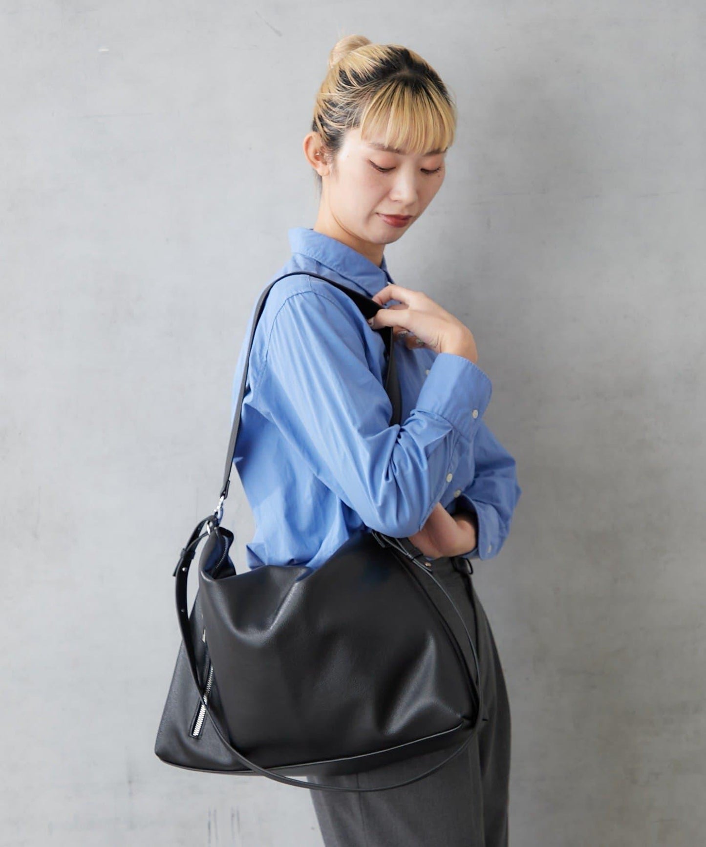 仿皮六口袋兩用單肩包