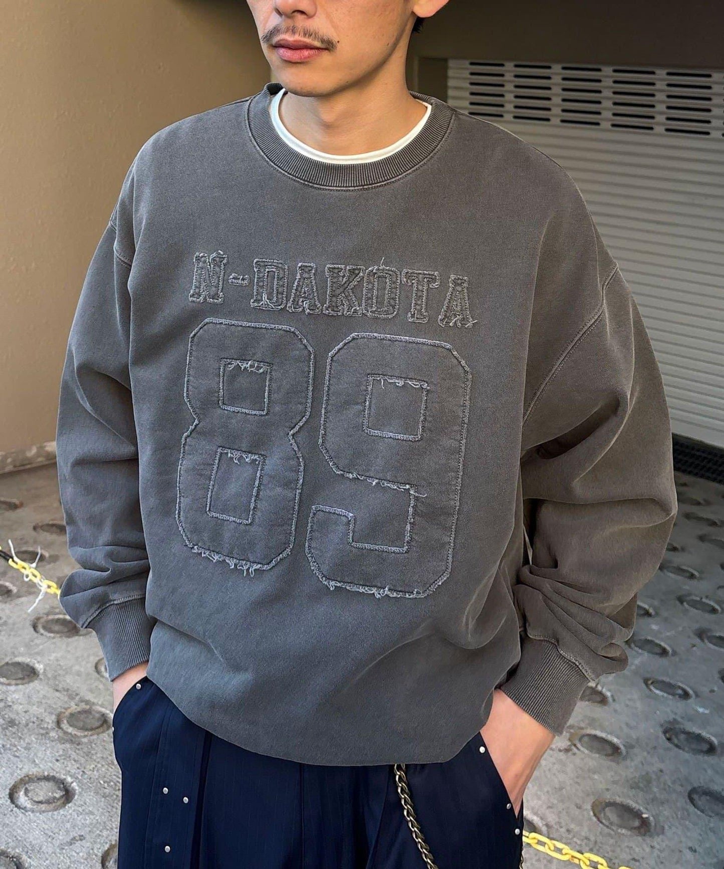 流蘇毛氈拼接衛衣