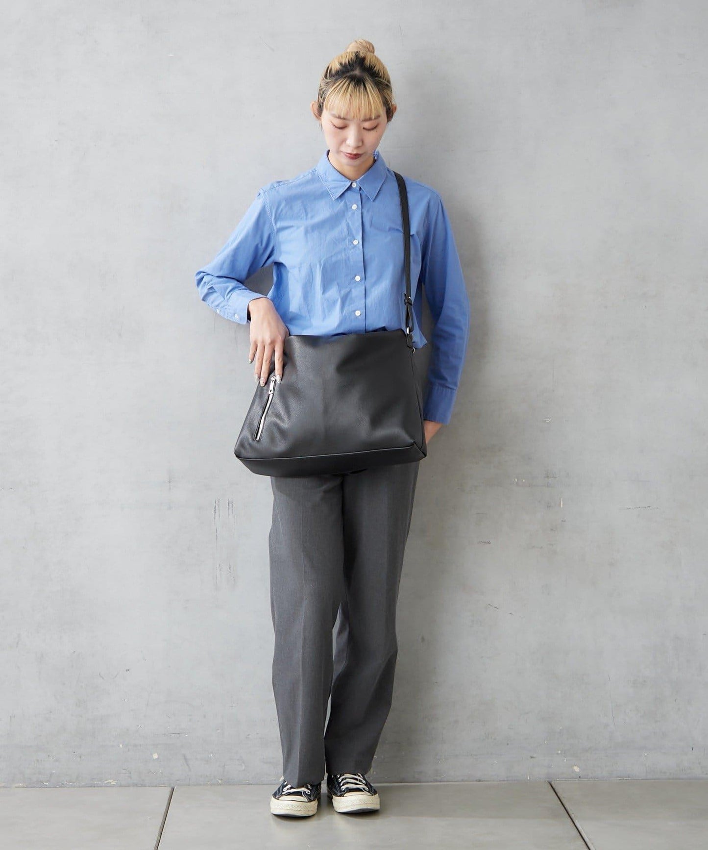 仿皮六口袋兩用單肩包