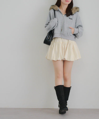 【SETUP】水鑽標誌可拆卸毛絨連帽衛衣