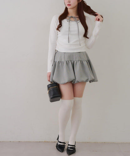 【2026春夏】多穿法上衣+泡泡迷你裙套裝