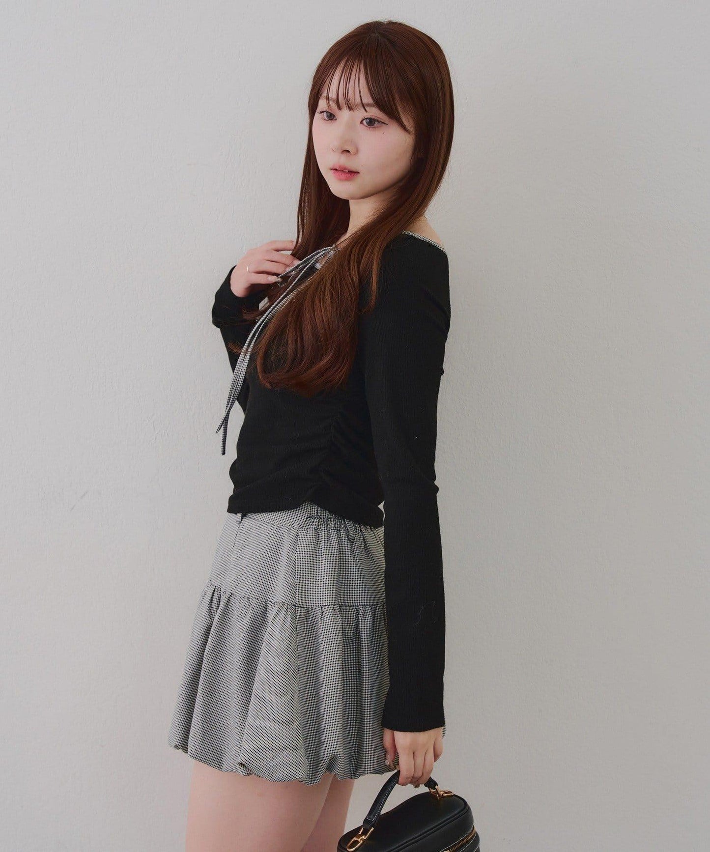 【2026春夏】多穿法上衣+泡泡迷你裙套裝