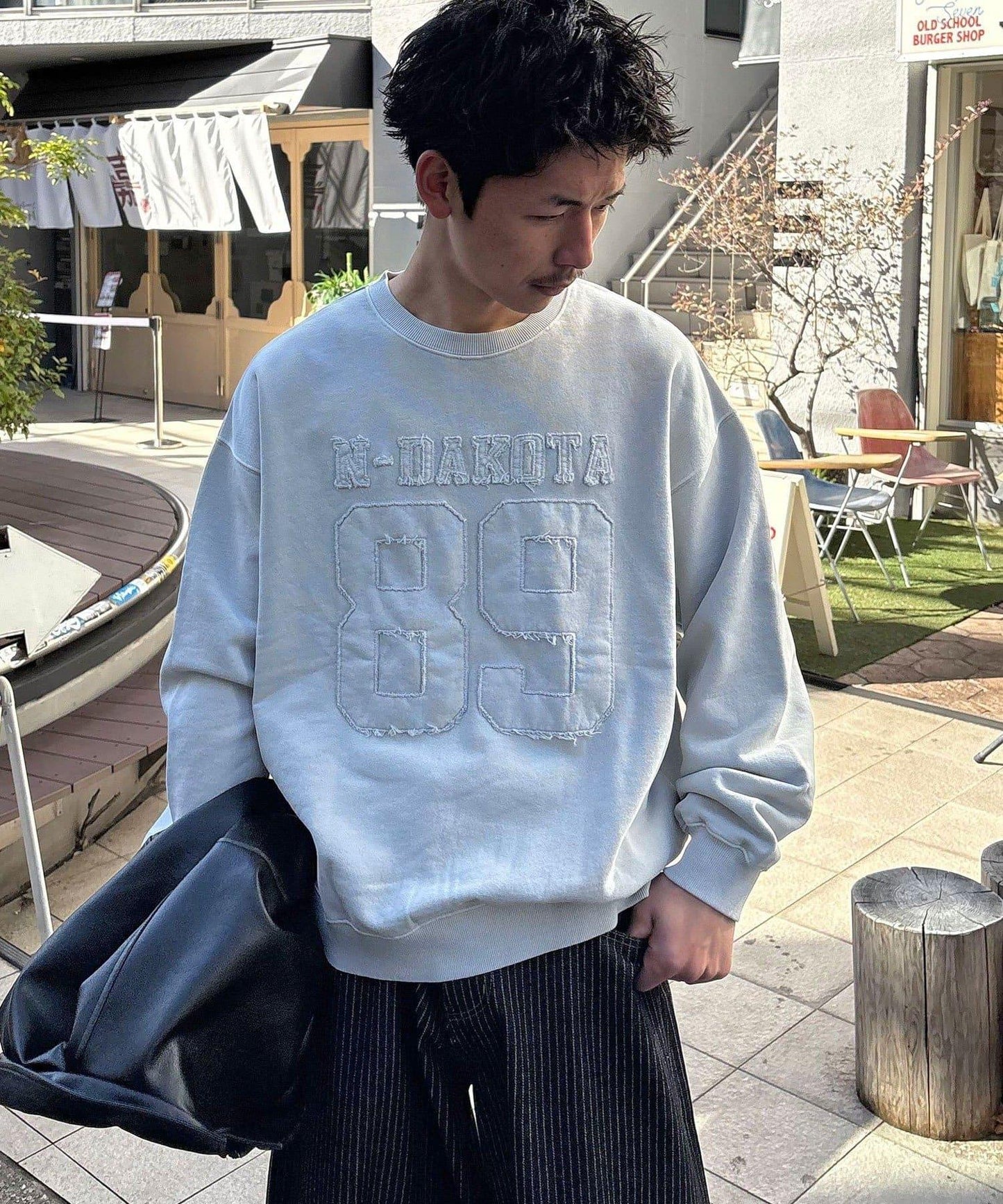 流蘇毛氈拼接衛衣