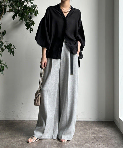 後背薄紗拼接襯衫