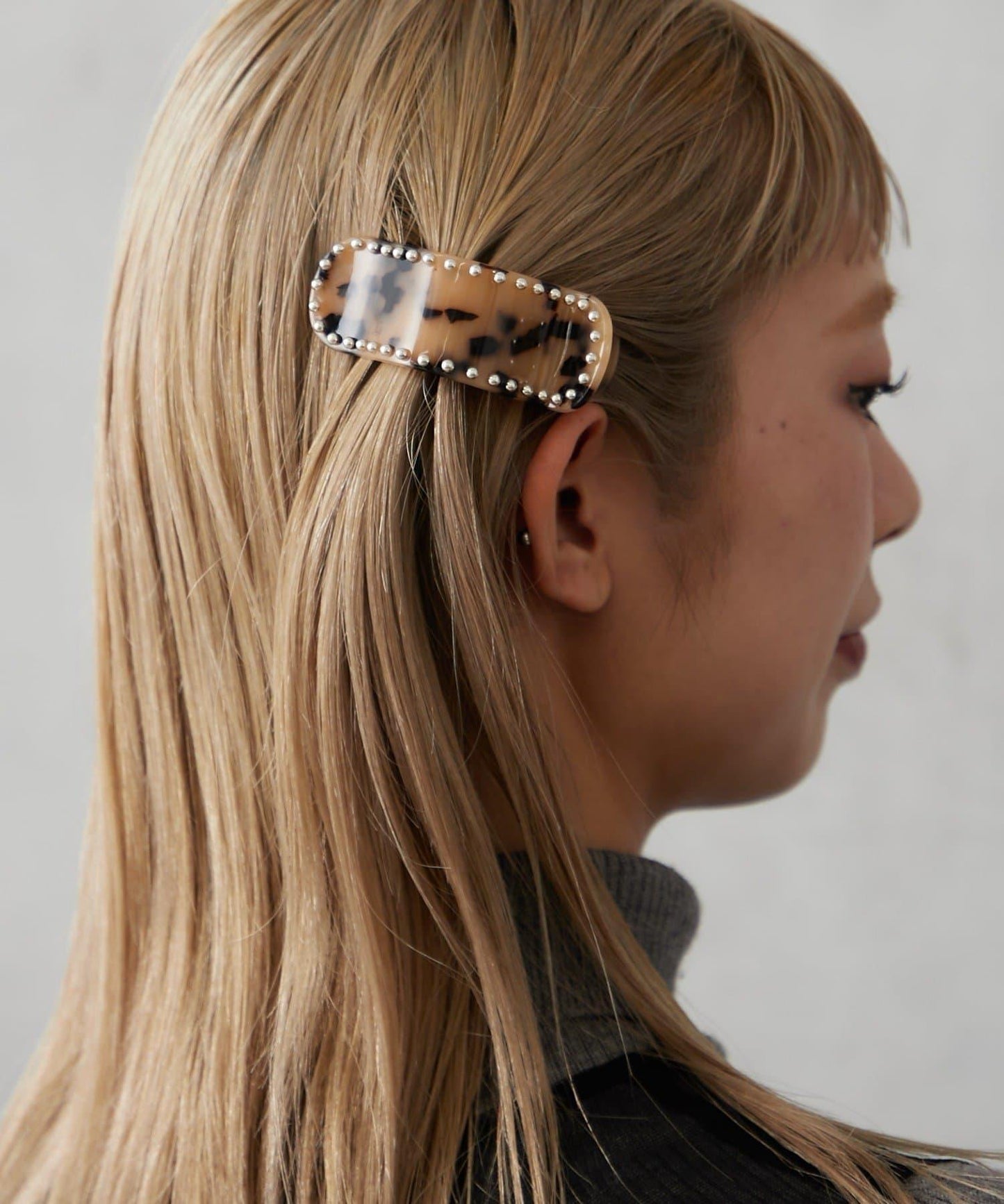 鑲釘橫款髮夾