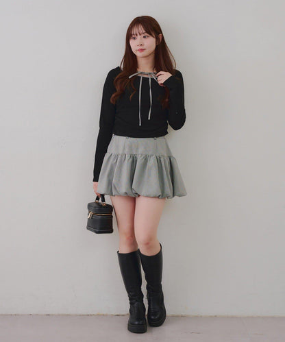 【2026春夏】多穿法上衣+泡泡迷你裙套裝