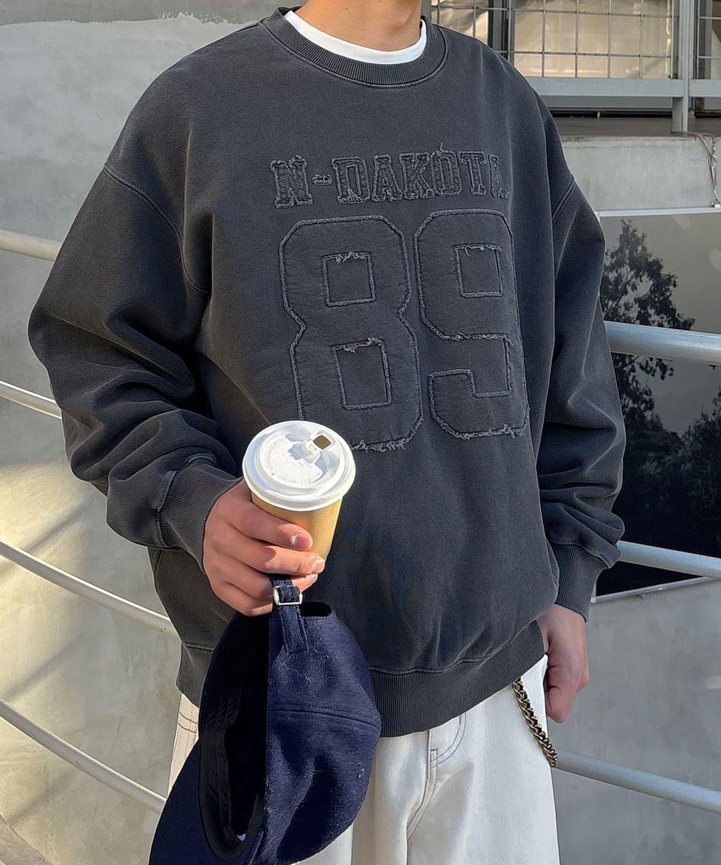 流蘇毛氈拼接衛衣