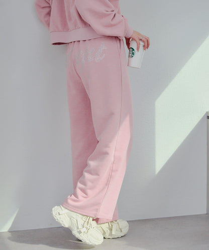 【SETUP】背部標誌水鑽裝飾休閒褲