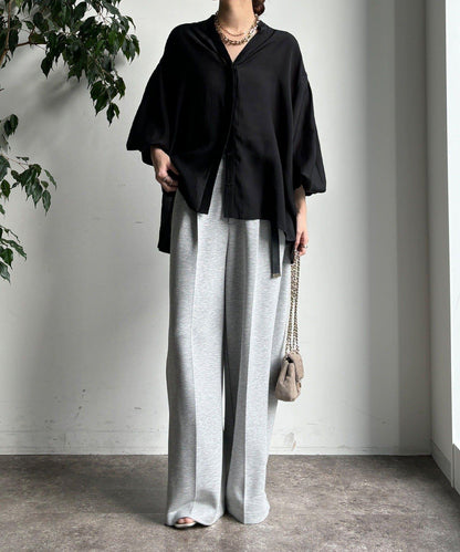 後背薄紗拼接襯衫