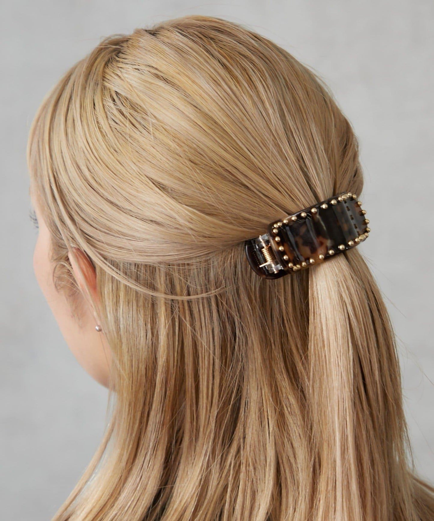 鑲釘橫款髮夾