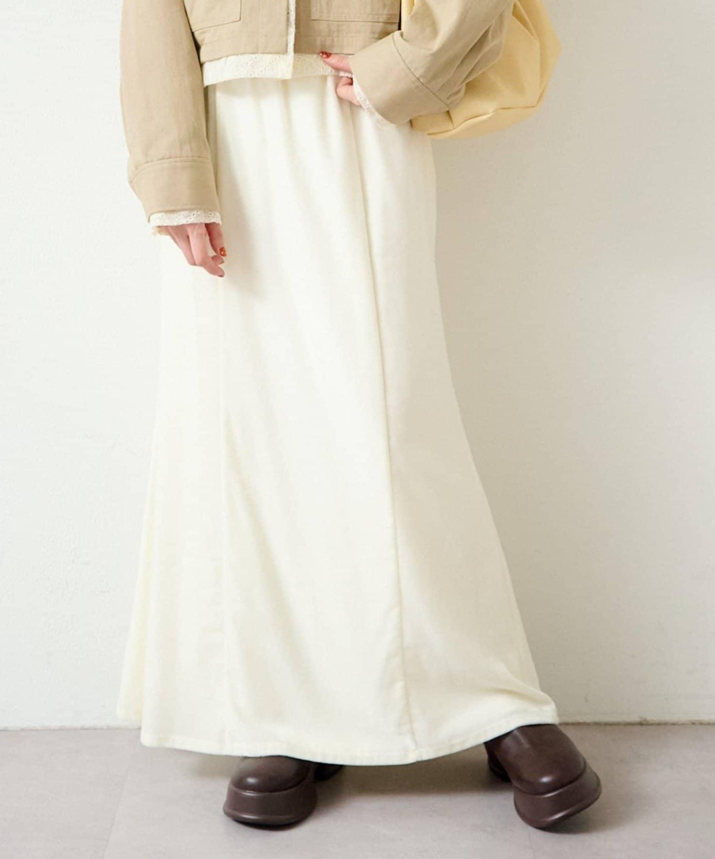 透視天鵝絨喇叭裙