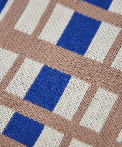 針織格紋寬版手提包