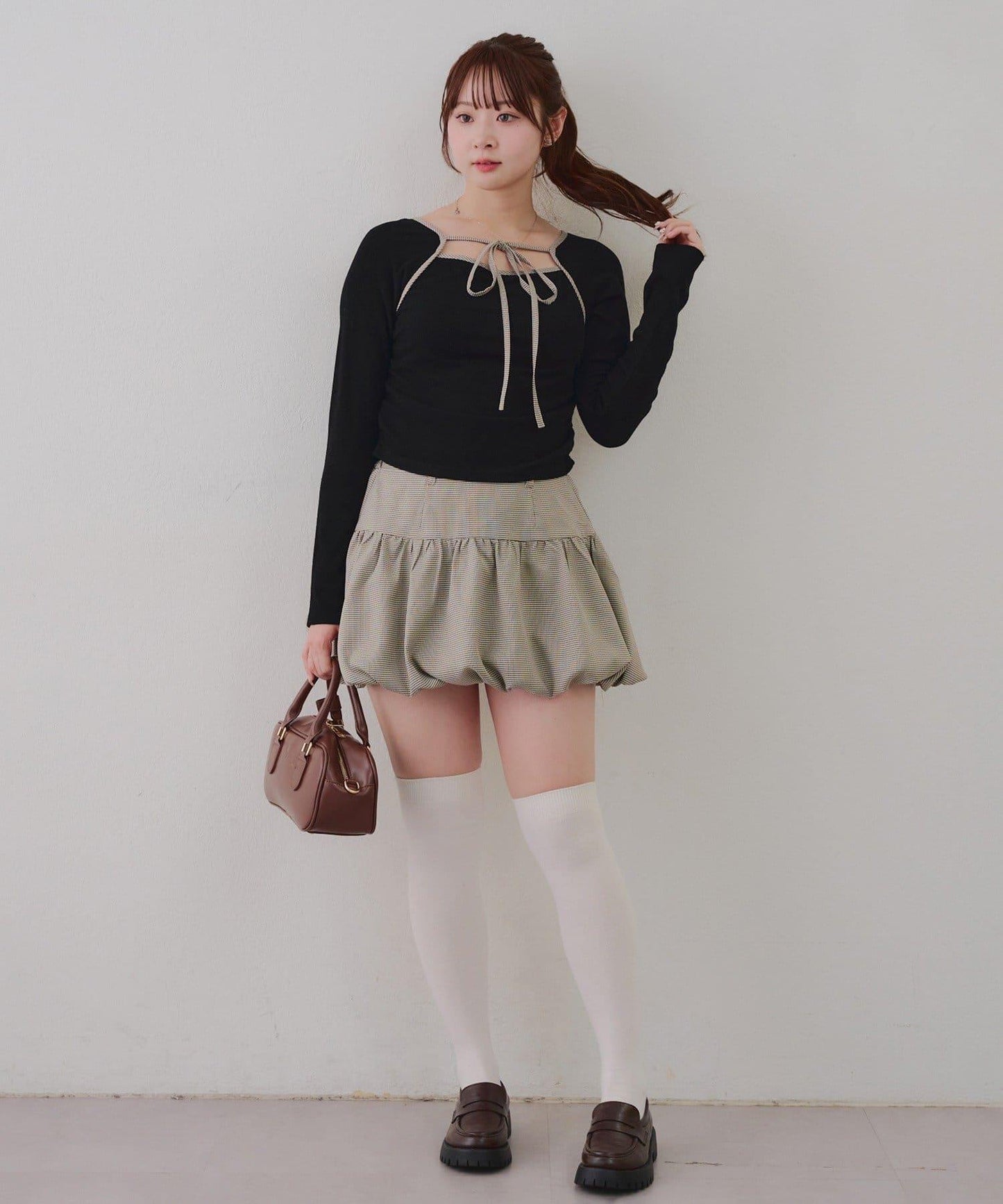 【2026春夏】多穿法上衣+泡泡迷你裙套裝