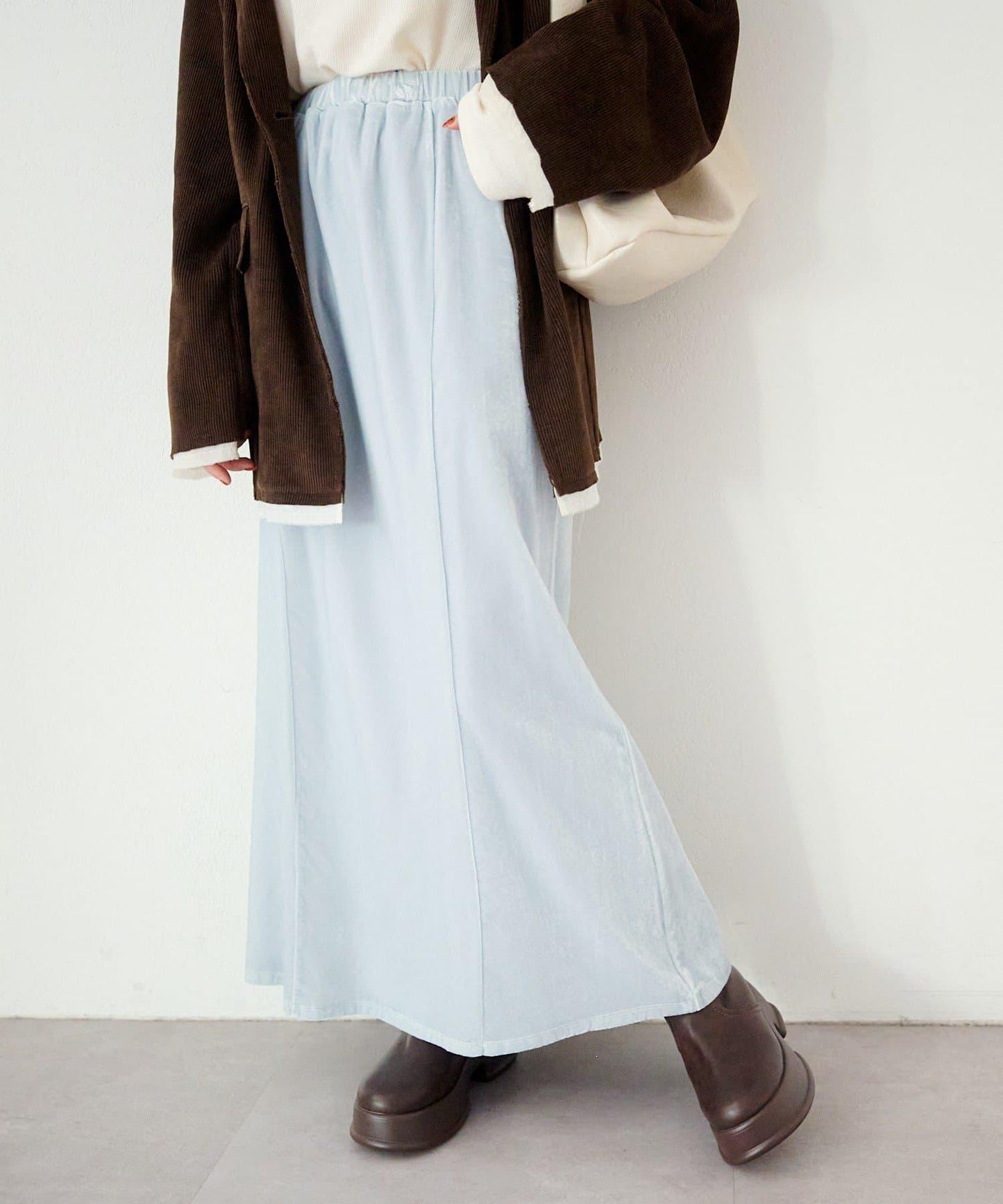 透視天鵝絨喇叭裙