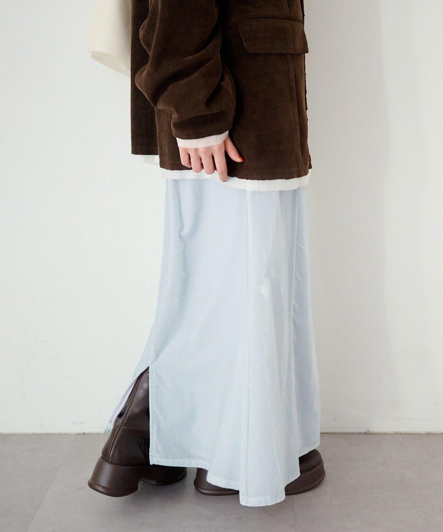 透視天鵝絨喇叭裙