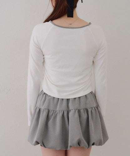 【2026春夏】多穿法上衣+泡泡迷你裙套裝