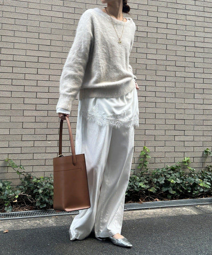 喬其紗不對稱蕾絲拼接襯衫