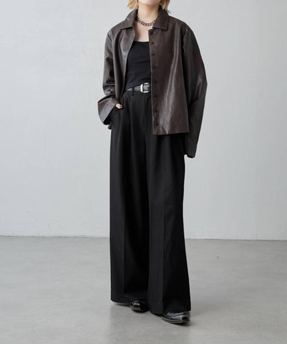 仿皮革襯衫夾克