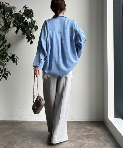 蕾絲拼接下襬長袖T恤