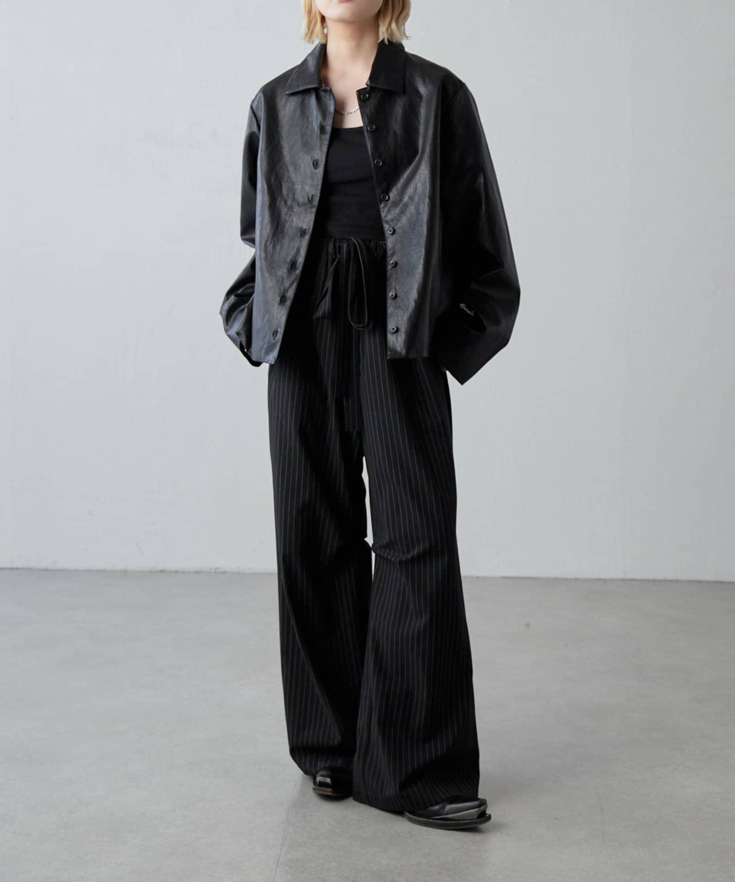 仿皮革襯衫夾克