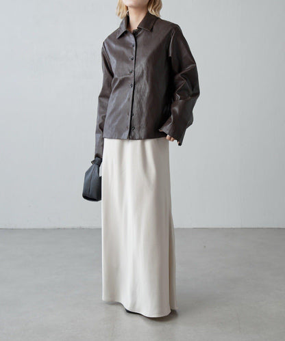 仿皮革襯衫夾克