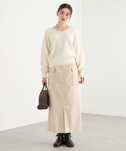 【優雅穿搭】環保斜紋呢口袋半身裙