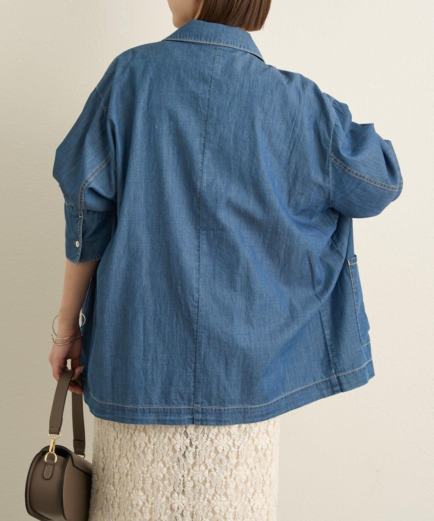 透視牛仔工裝外套