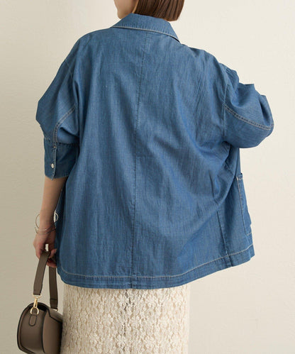 透視牛仔工裝外套