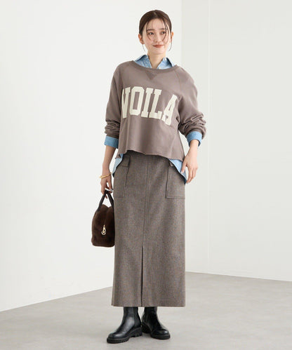 【優雅穿搭】環保斜紋呢口袋半身裙