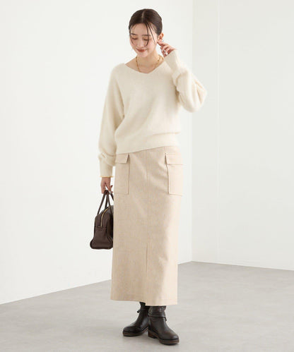 【優雅穿搭】環保斜紋呢口袋半身裙