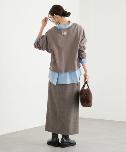 【優雅穿搭】環保斜紋呢口袋半身裙