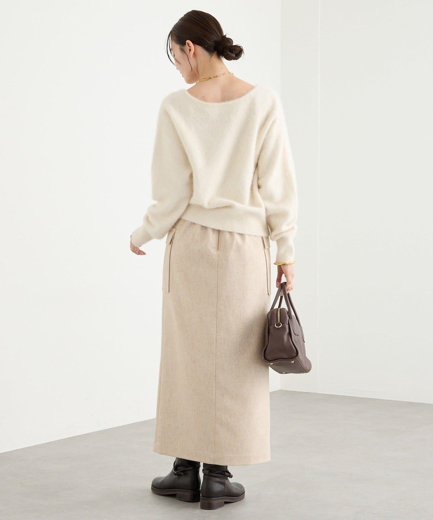 【優雅穿搭】環保斜紋呢口袋半身裙