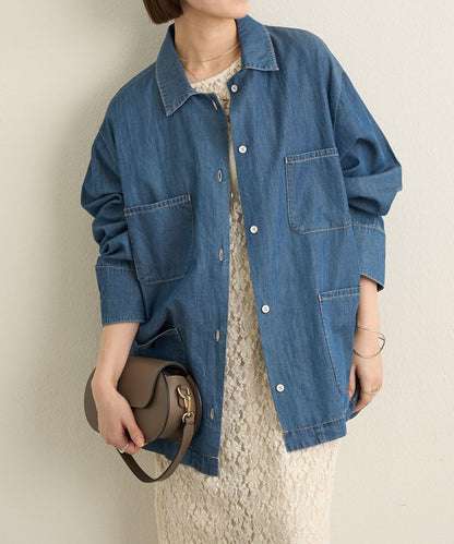 透視牛仔工裝外套