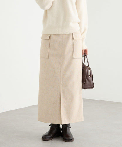 【優雅穿搭】環保斜紋呢口袋半身裙