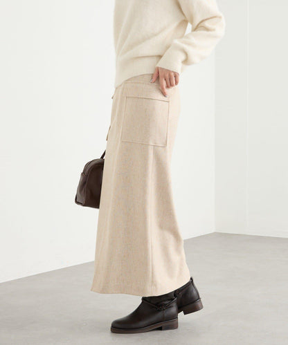 【優雅穿搭】環保斜紋呢口袋半身裙