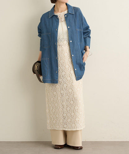 透視牛仔工裝外套